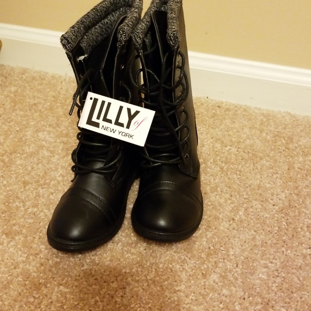 Black combat boots